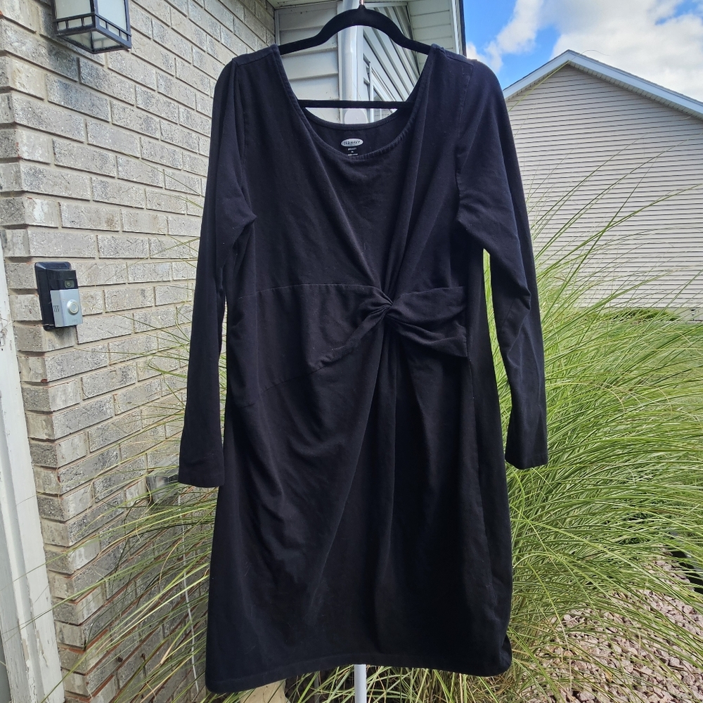 Old Navy Black Long Sleeve Twist Front Maternity Dress Size XL